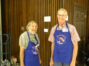 Two of our happy and helpful Whale Sale volunteers.